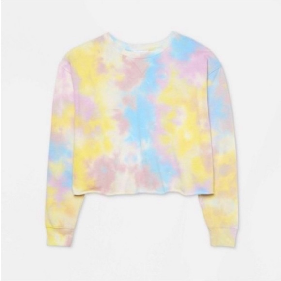 NWT Colsie Tie-Dye Sweatshirt Pullover Workout Lounge XL Sold Out - Picture 1 of 5